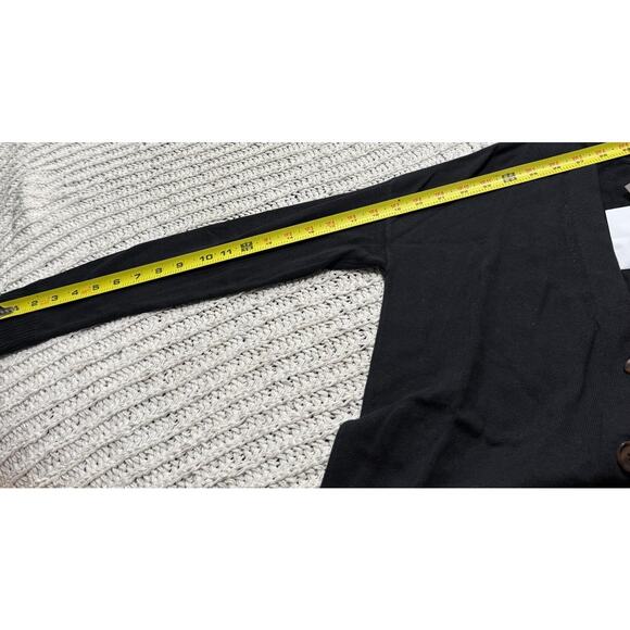 NWT J. Jill Button Front Cardigan Sweater V Neck Lightweight Womens Sz XS Black - Picture 6 of 9